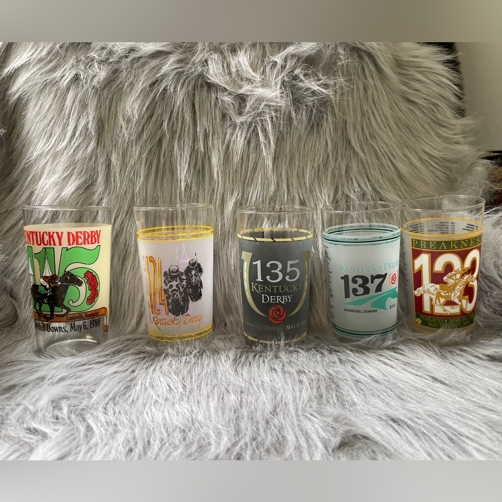 Vintage Kentucky Derby & Preakness Collectible Mint Julep Glasses